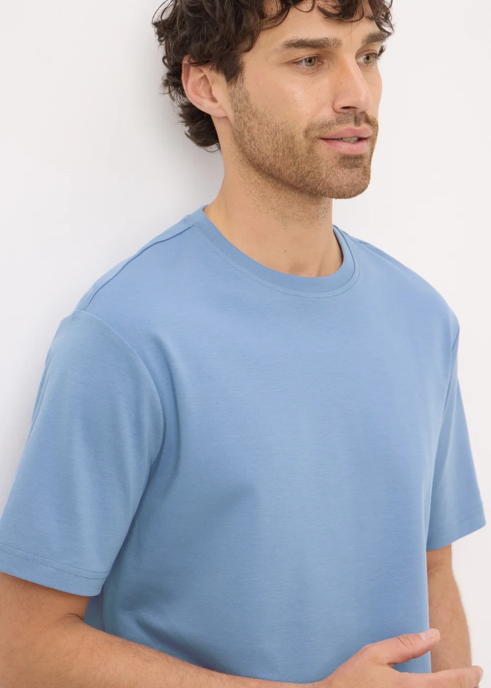 Blue Liquid Cotton T-Shirt - Small Image 1