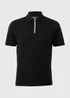 Black 1/4 Zip Liquid Cotton Polo Shirt - Extra small Image 3