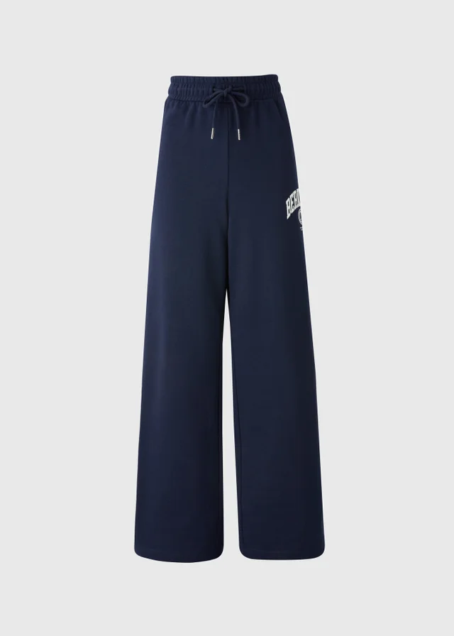 Navy Berkeley Wide Leg Jogging Trousers