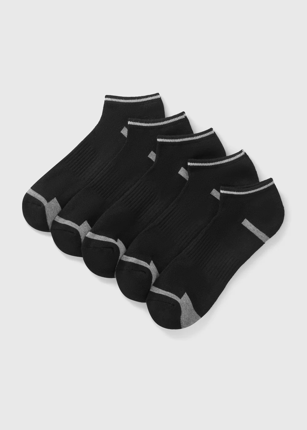 5 Pack Black Athletic Trainer Socks - Sizes 6 - 8.5 Image 1