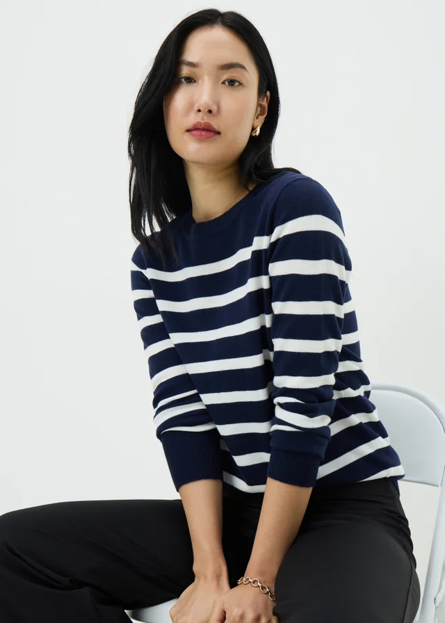 Navy Striped Super Soft Jumper