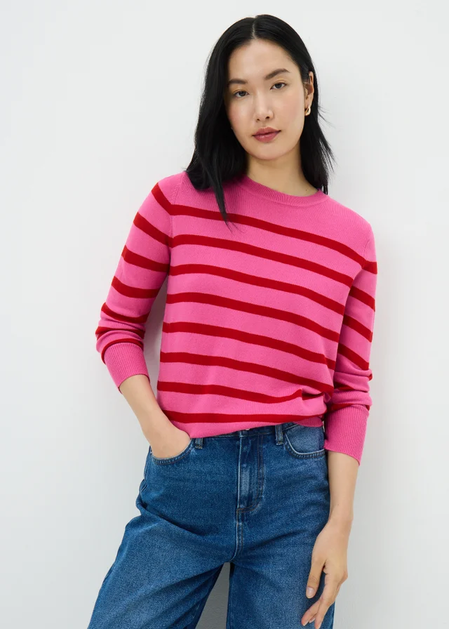 Pink Striped Super Soft Jumper