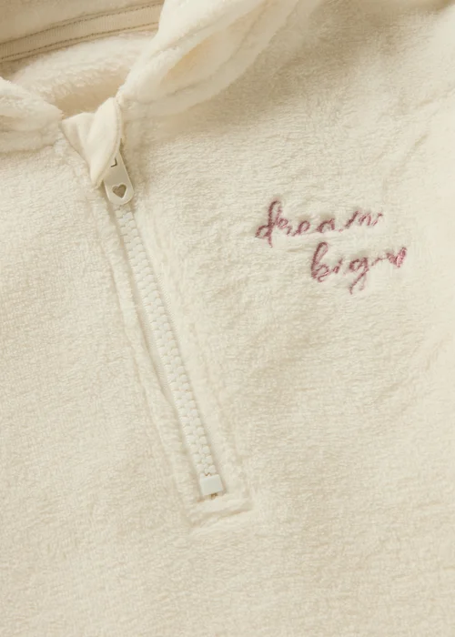 Girls Cream Leopard Fleece & Legging Lounge Set (7-13yrs) - Age 8 Years Image 2