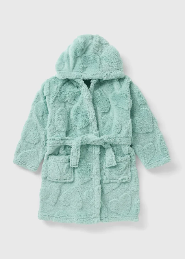 Girls Sage Heart Embossed Robe (7-13yrs)
