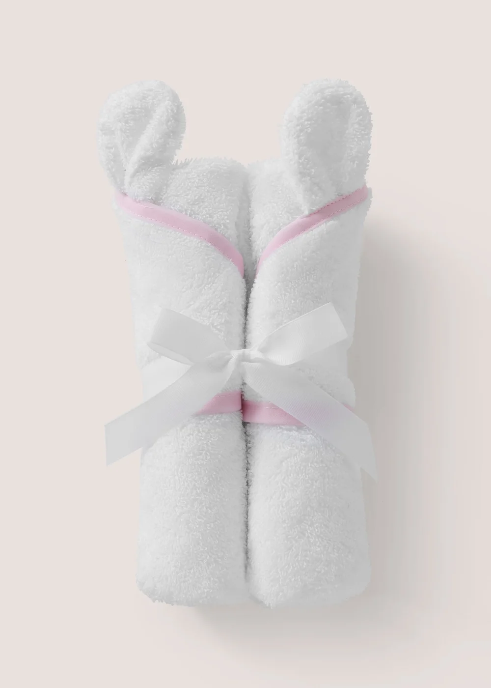 Baby Pink Bear Ears Hooded Towel - One Size Image 1