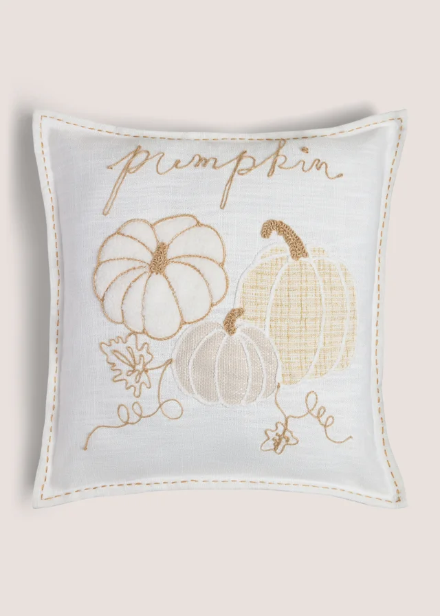 White Pumpkin Stitch Cushion