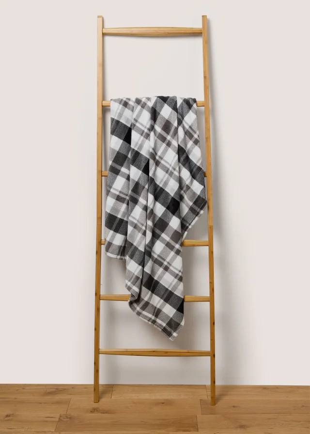 Charcoal Check Print Throw
