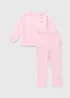 Girls Pink Waffle Heart Pyjama Set (1-7yrs) - Age 2 - 3 Years Image 1
