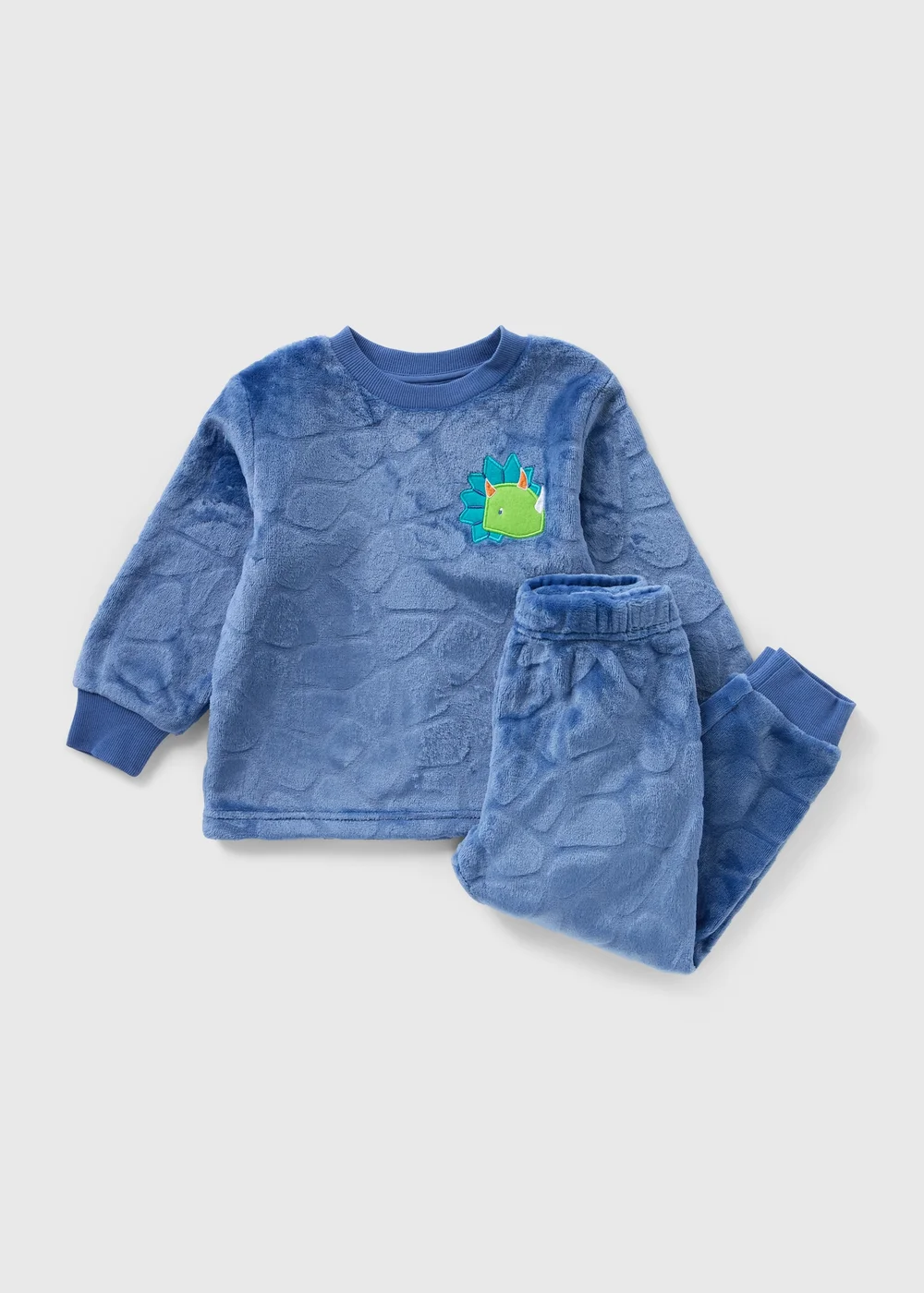 Boys Blue Dino Fleece Pyjama Set (1-7yrs) - 1 to 1 half years Image 1