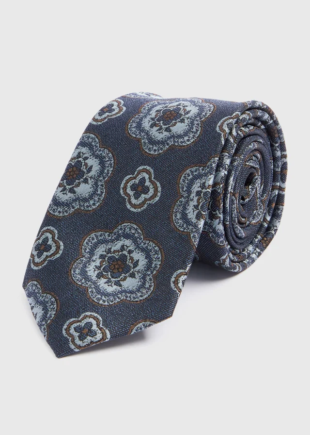 Taylor & Wright Navy Large Scale Geometric Tie