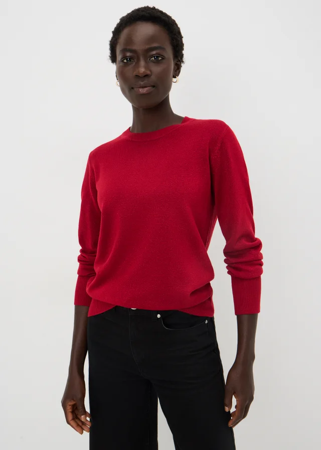 Red Supersoft Sparkle Crew Neck Jumper