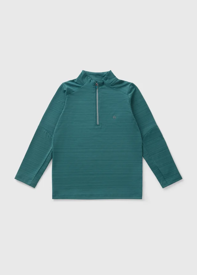 Boys Teal Half Zip Sports Top (7-15yrs)