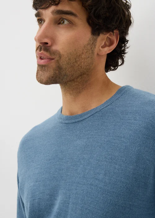 Blue Soft Touch Crew Jumper - Medium Image 1