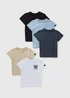 Boys 5 Pack Multicolour Stripe T-Shirts (1-7yrs) - Age 2 - 3 Years Image 1