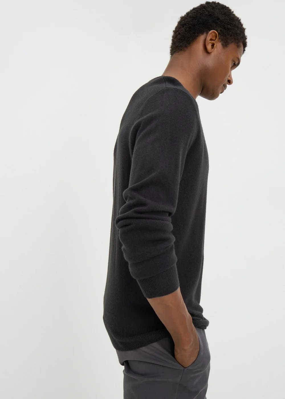 Black Soft Touch Crew Neck Jumper - M Image 3
