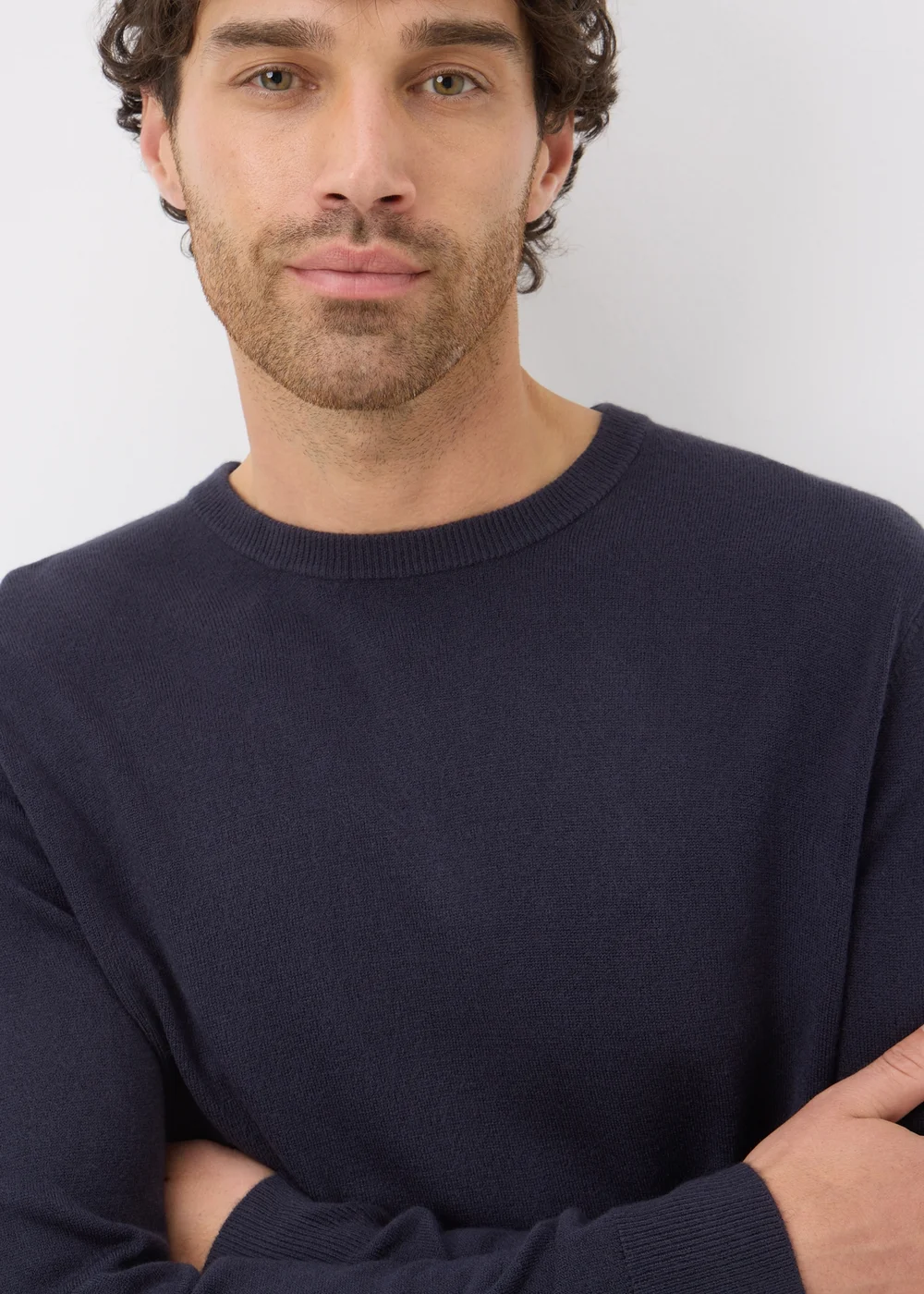 Navy Soft Touch Crew Neck Jumper - M Image 3
