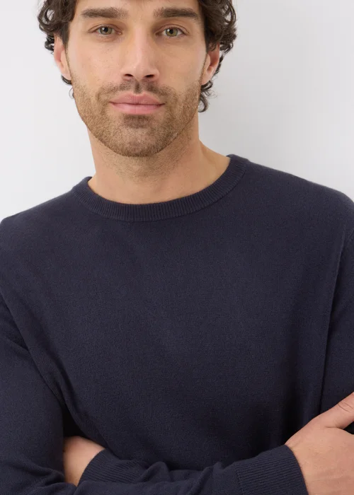 Navy Soft Touch Crew Neck Jumper - Small Image 3