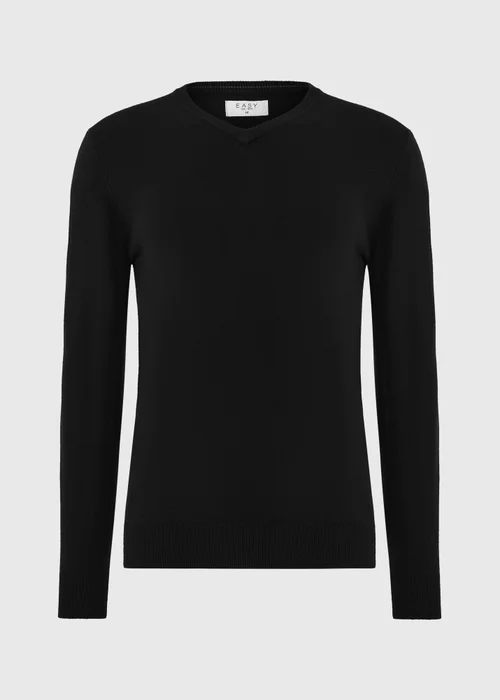 Black Soft Touch V-Neck Jumper - Small Image 4
