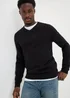 Black Soft Touch V-Neck Jumper - Small Image 2