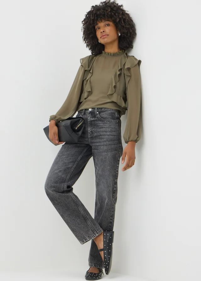 Green Ruffle Blouse