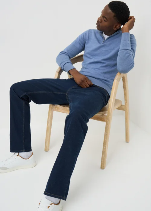 Blue Soft Touch 1/4 Zip Jumper - XXL Image 3