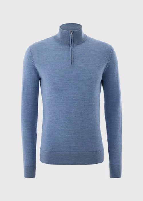 Blue Soft Touch 1/4 Zip Jumper - XXL Image 4