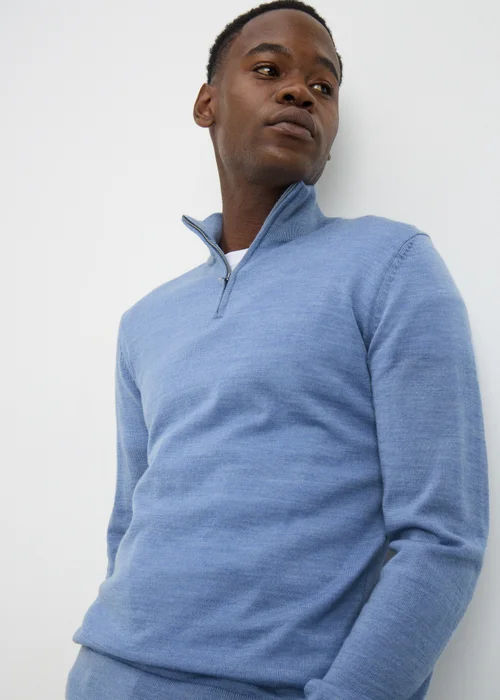 Blue Soft Touch 1/4 Zip Jumper - XXL Image 1