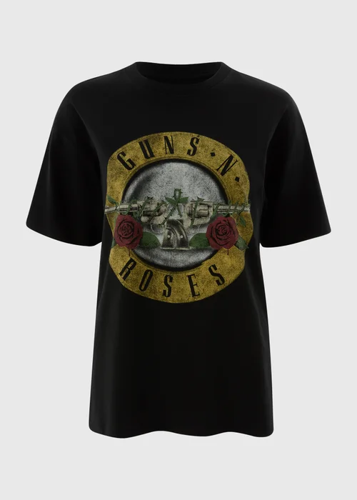 Guns N Roses Black Boyfriend T-Shirt - Medium Image 4