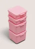 4 Pack Pink Snack Pots Image 1