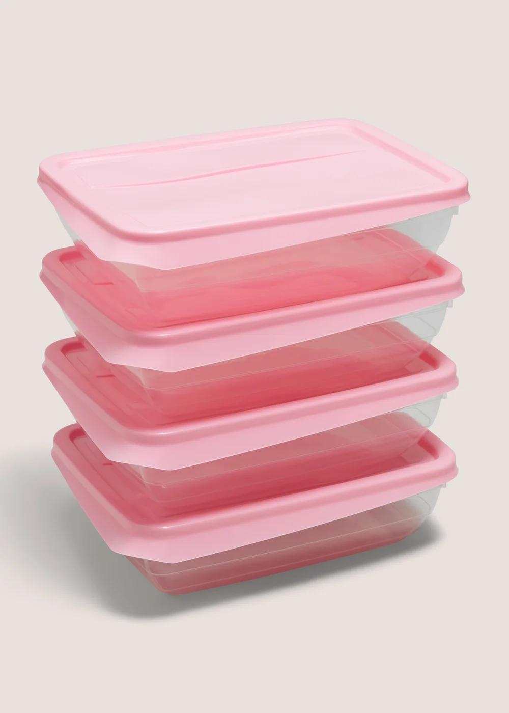 4 Pack Pink Food Containers Image 1