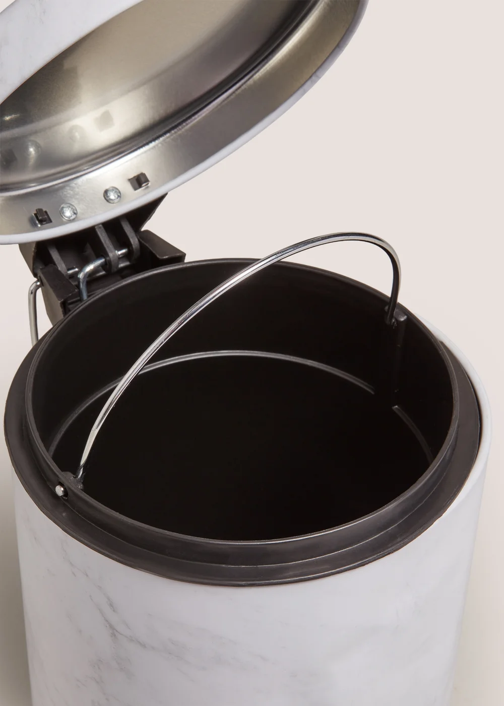 White Marble Effect Pedal Bin Image 2