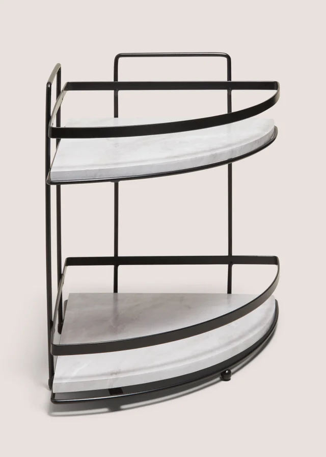 Black Marble Effect Tier Corner Caddy