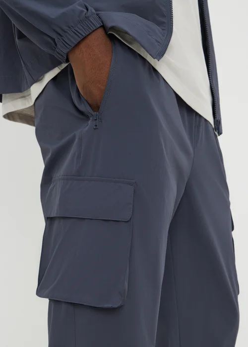 Blue Tech Cuffed Cargos - Large Image 3