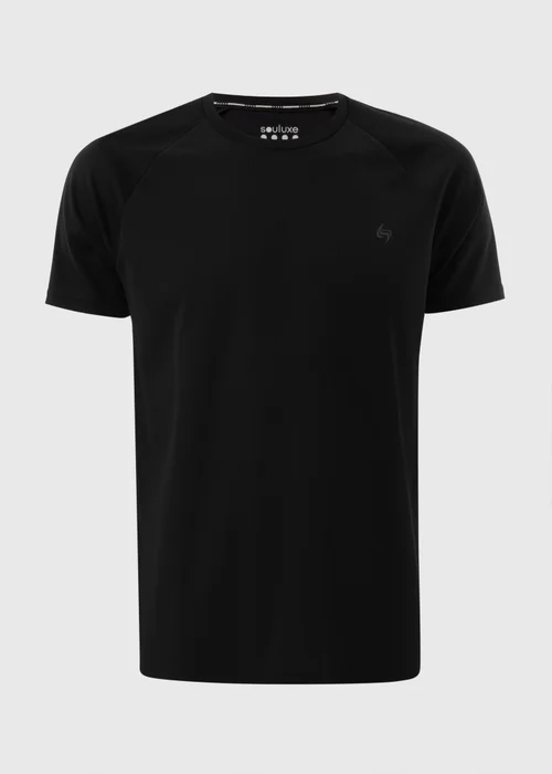 Souluxe Black Basic Solid Sports T-Shirt - Extra small Image 4