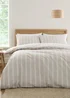 Bianca Fine Linens Ashford Stripe 200 Thread Count Cotton Percale Reversible Duvet Cover Set Natural - Single Image 1