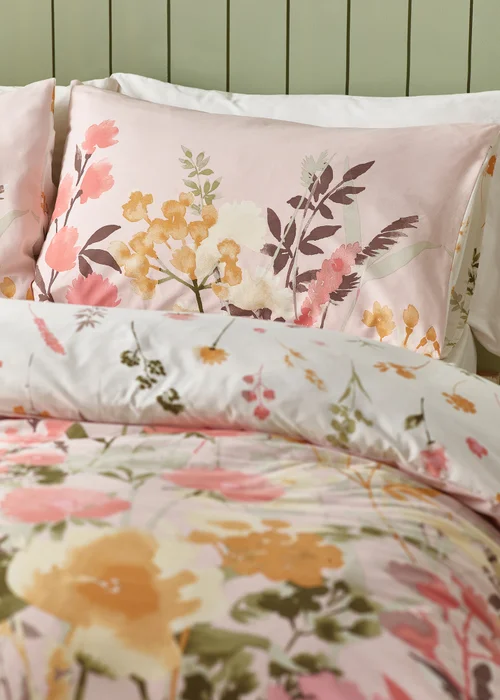 Catherine Lansfield Countryside Floral Reversible Duvet Cover Set Pink - Single Image 3