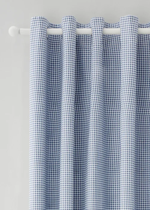 Catherine Lansfield Lucie Floral Frill Fully Reversible Eyelet Curtains Blue - 66W X 90D (168x228cm) Image 2