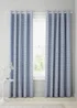 Catherine Lansfield Lucie Floral Frill Fully Reversible Eyelet Curtains Blue - 66W X 90D (168x228cm) Image 4