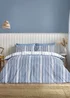 Catherine Lansfield Harbour Stripe Reversible Double Duvet Cover Set Blue - Single Image 2