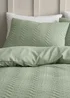 Catherine Lansfield Heatset Wave Duvet Cover Set Mint Green - Single Image 2
