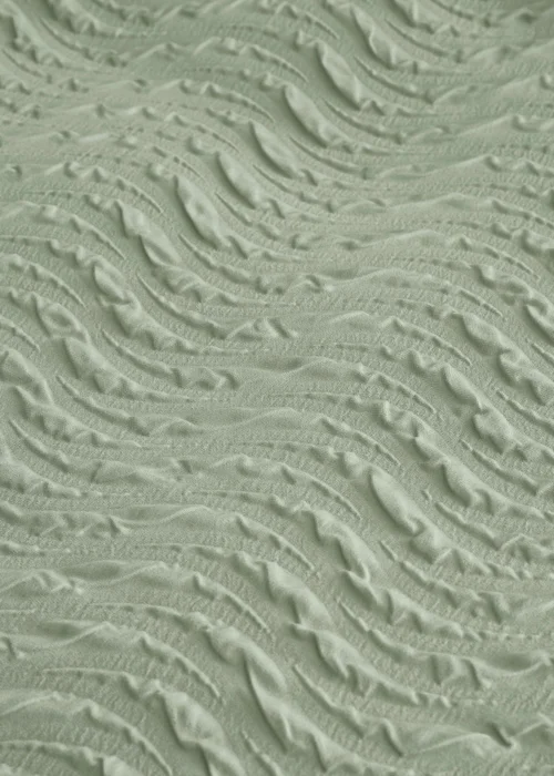 Catherine Lansfield Heatset Wave Duvet Cover Set Mint Green - Single Image 4