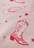 Sassy B Cowgirl Boot Reversible Duvet Cover Set Pink - Single Image 4