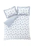 Catherine Lansfield Lucie Floral Frill Reversible King Duvet Cover Set White Blue - Single Image 5