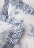 Catherine Lansfield Lucie Floral Frill Reversible King Duvet Cover Set White Blue - Single Image 3