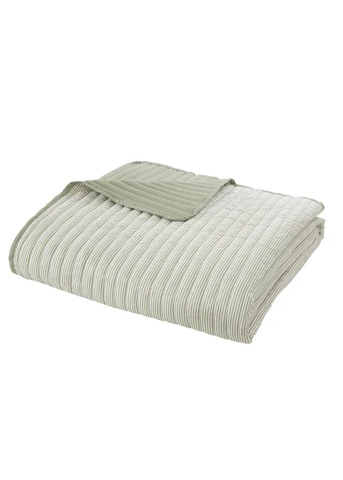 Catherine Lansfield Stripe Quilted Reversible 220x230cm Bedspread - One Size Image 5