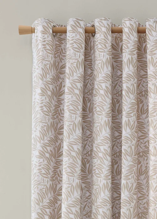 Catherine Lansfield Sorrel Leaf Fully Reversible Eyelet Curtains Natural - 66W X 90D (168x228cm) Image 4