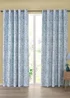 Catherine Lansfield Tilly Floral Fully Reversible Eyelet Curtains Blue - 66W X 90D (168x228cm) Image 3