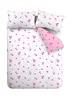 Catherine Lansfield Seersucker Heart King Duvet Cover Set White / Red - Single Image 5