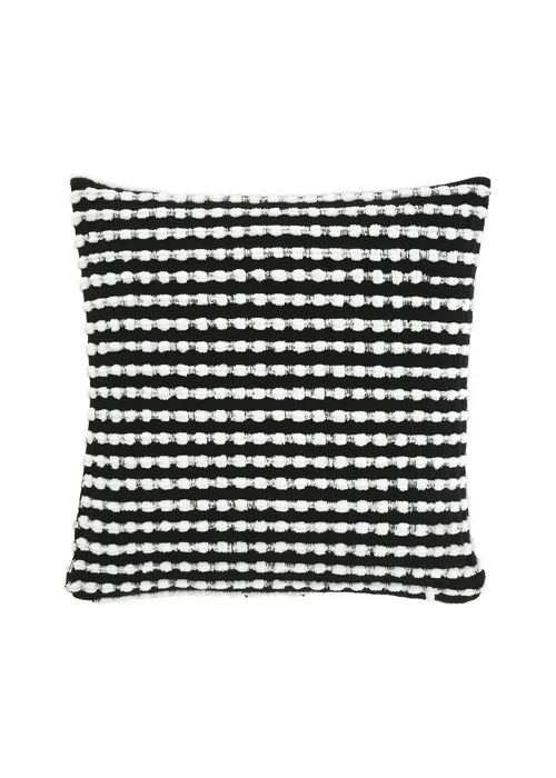 Catherine Lansfield Stab Stitch 43x43cm Cushion Black - 43W X 43D Image 1
