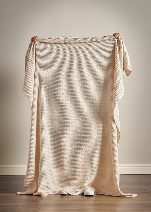 Pineapple Elephant Jaipur Chunky Waffle Cotton 150x200cm Blanket Throw Natural - One Size Image 2